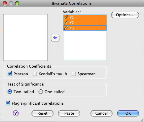 correlation selecting